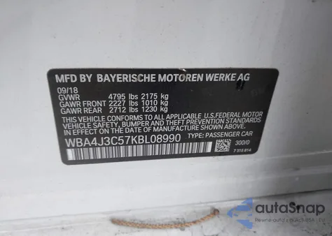 2019 BMW 430I Gran Coupe xDrive z USA, uszkodzony, nr VIN WBA4J3C57KBL08990